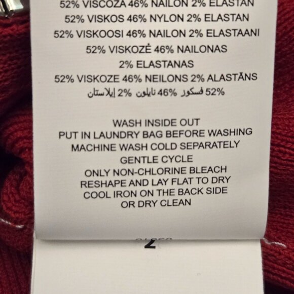 Michael Kors Rhinestone Trimmed Slit Bodycon Dress S Crimson Evening Holiday NWT - Picture 11 of 11